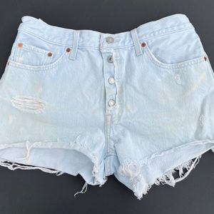 Levi's Originals 501 Shorts light distressed denim sz 29